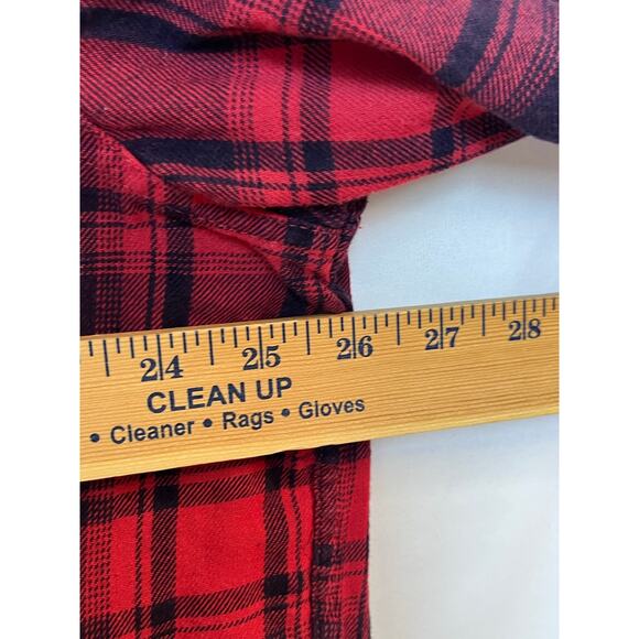 Liverpool Los Angeles Men's XL Red Black Plaid Flannel Long Sleeve Outdoor Shirt - Picture 5 of 6